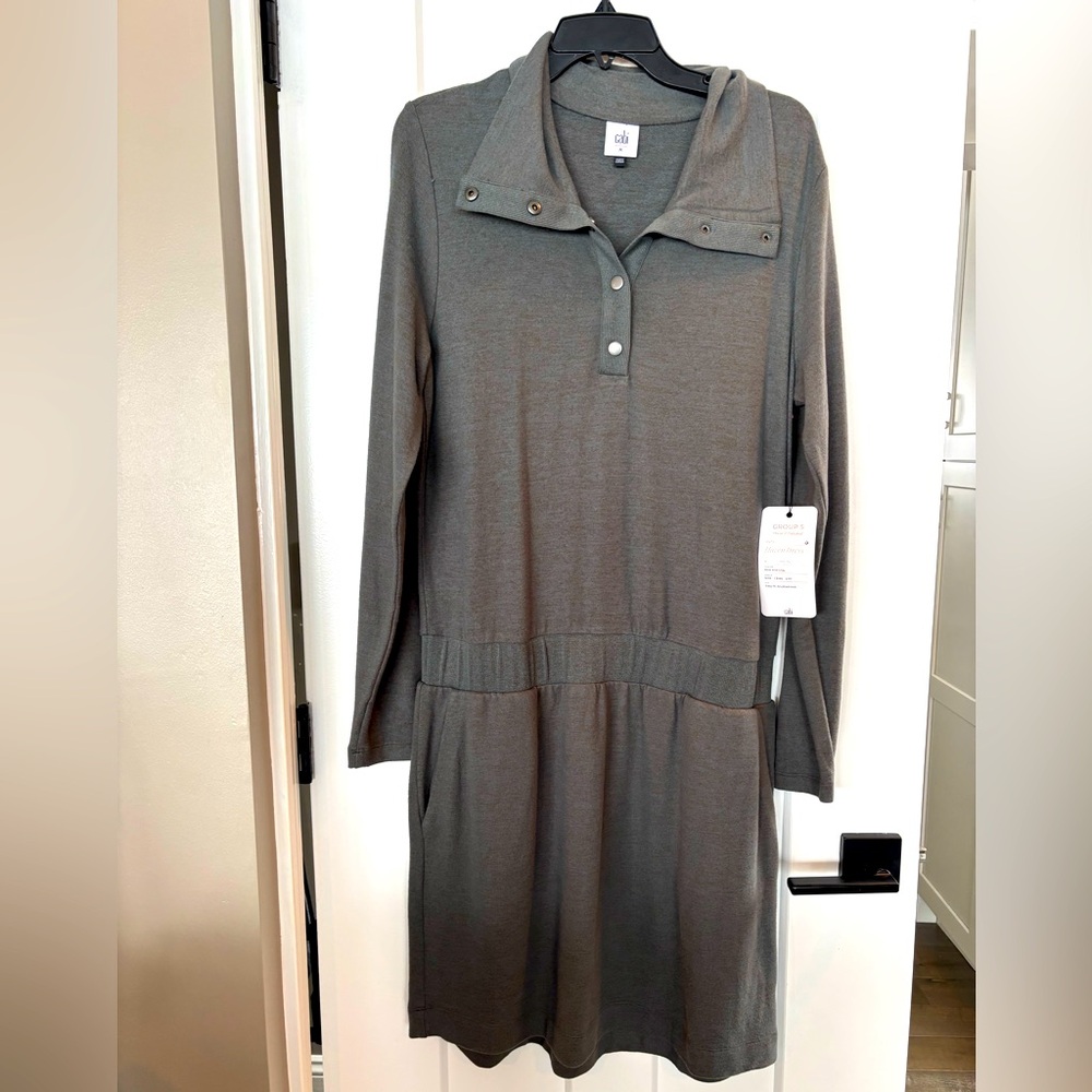 CAbi Blue Gray Haven Dress #4973 NWT med